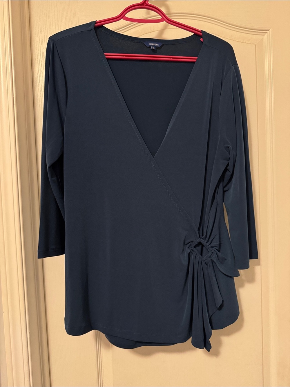 Reitmans Navy Wrap-Style Tunic with Side Knot